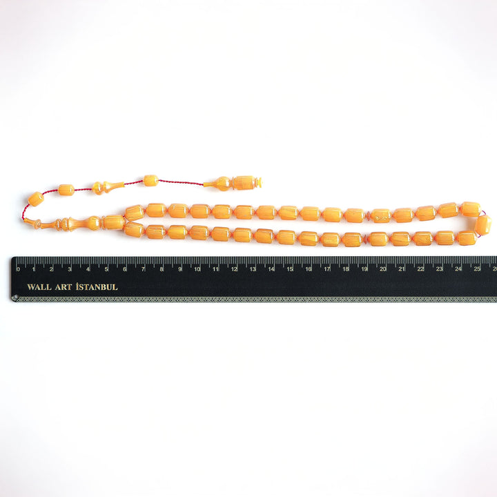 Tapered Capsule Pressed Amber Tasbeeh - WATD202
