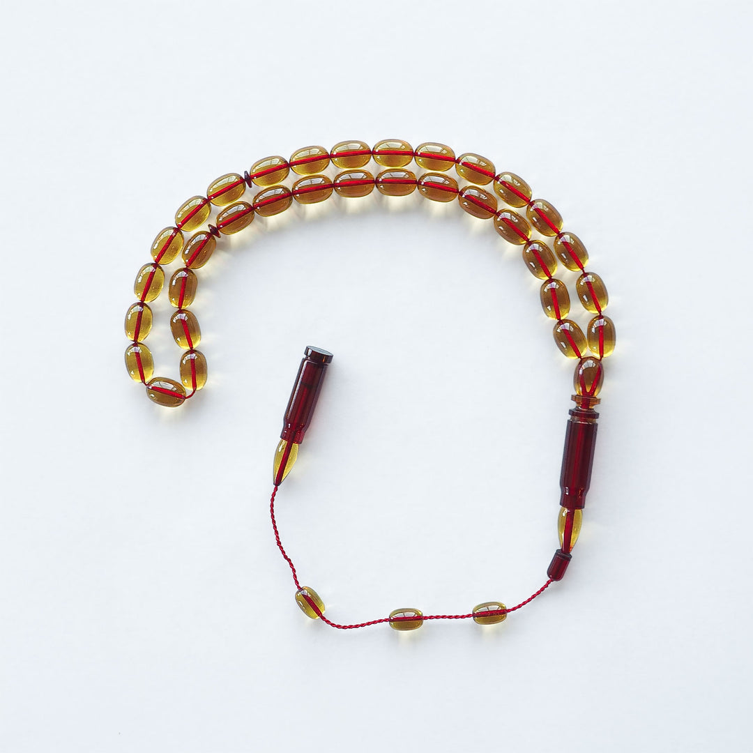 Bullet Model Fire Amber Egg-Cut Tasbeeh – WATD211