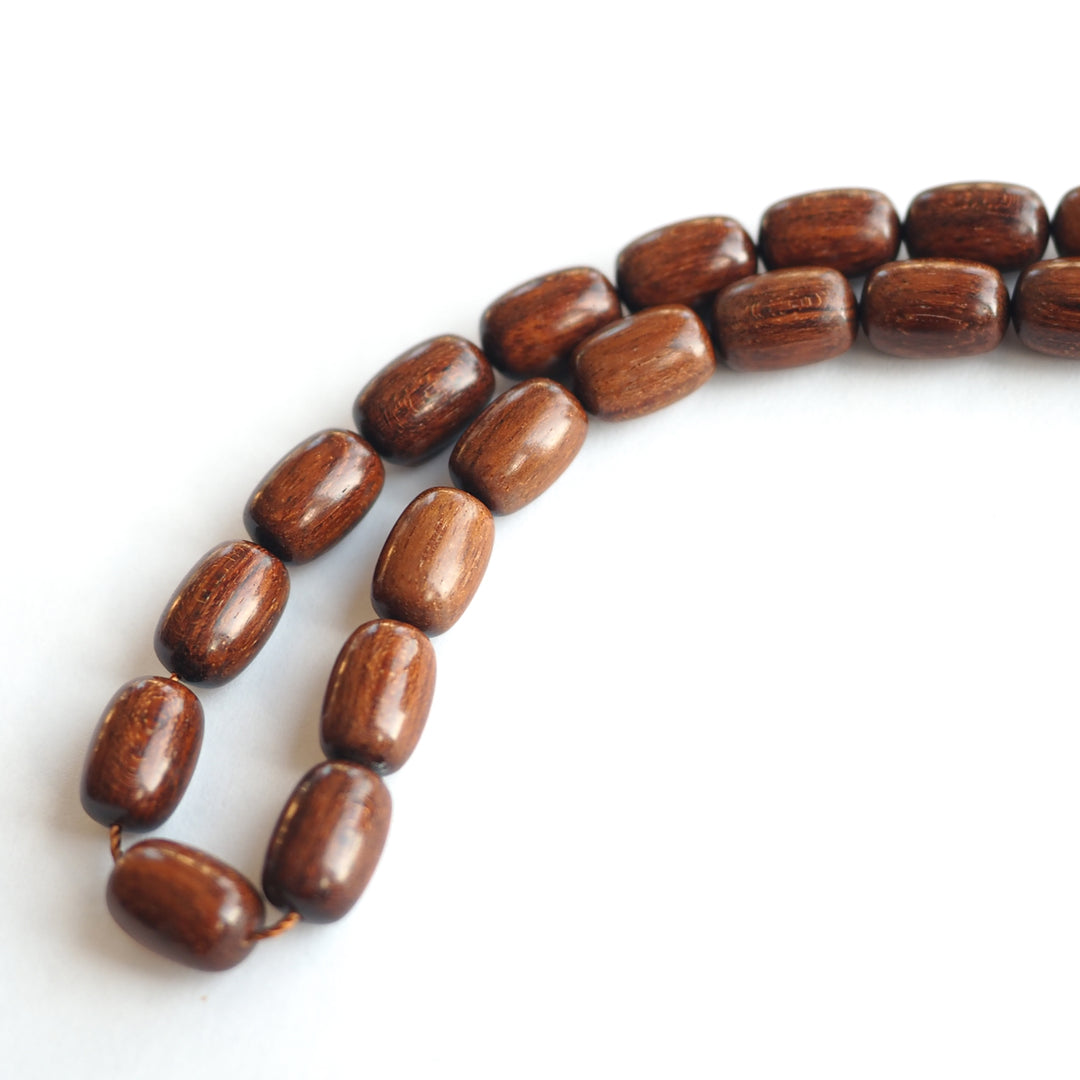 Snakewood Hand-Carved Imam & Hitame with Silver Wrap, Hand-Polished Tasbeeh – WATD229