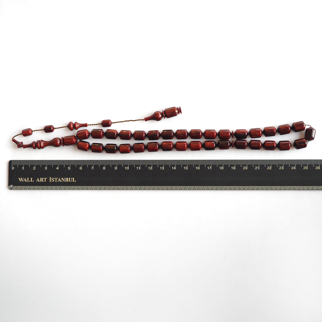 Tapered Capsule Pressed Amber Tasbeeh – WATD232