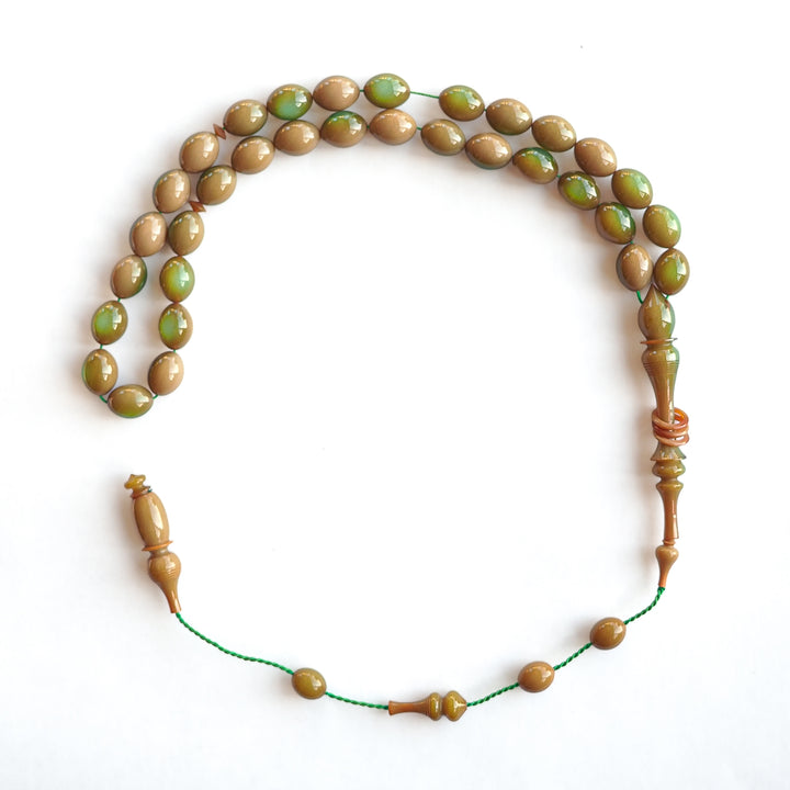 Pressed Amber Oval-Cut Tasbeeh – WATD234