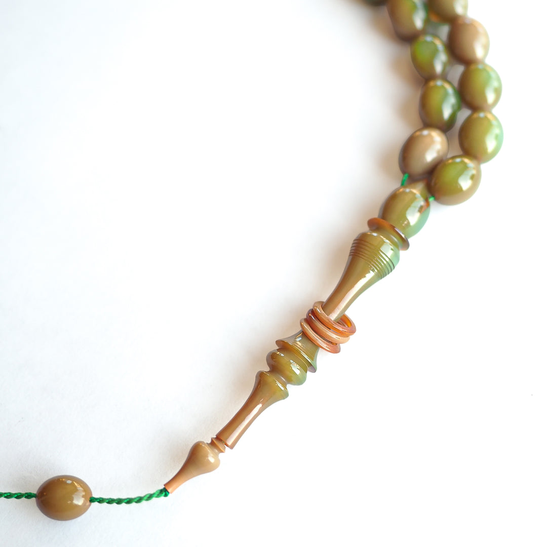 Pressed Amber Oval-Cut Tasbeeh – WATD234