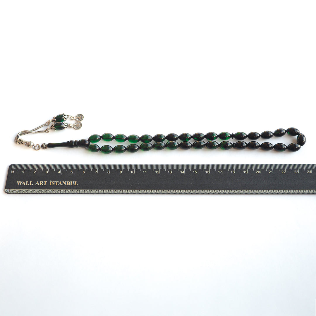 Fire Pressed Amber Tasbeeh with Silver Tassel – WATD237