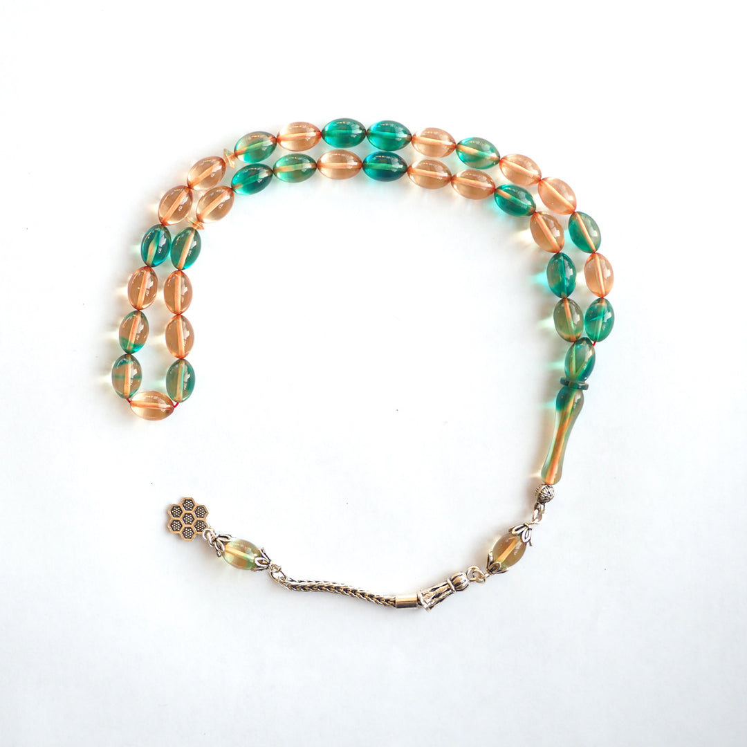 Fire Pressed Amber Tasbeeh with Silver Tassel – WATD239