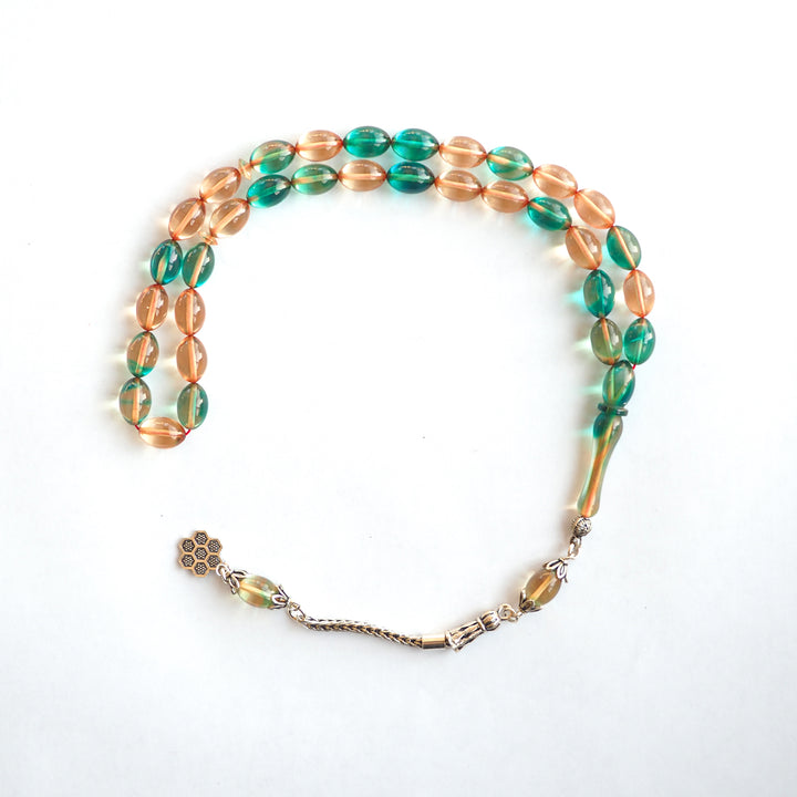 Fire Pressed Amber Tasbeeh with Silver Tassel – WATD239