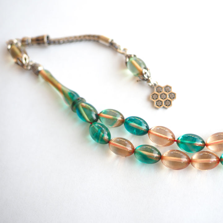 Fire Pressed Amber Tasbeeh with Silver Tassel – WATD239