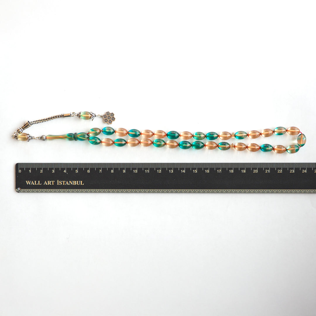 Fire Pressed Amber Tasbeeh with Silver Tassel – WATD239