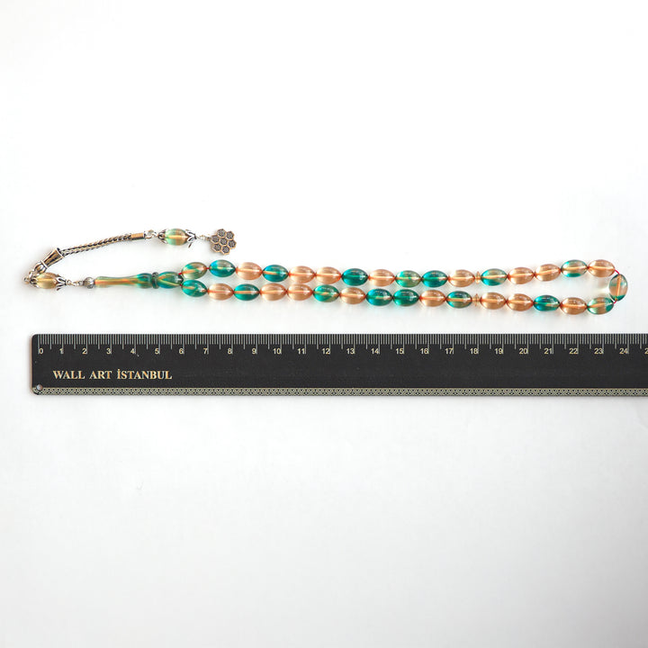 Fire Pressed Amber Tasbeeh with Silver Tassel – WATD239
