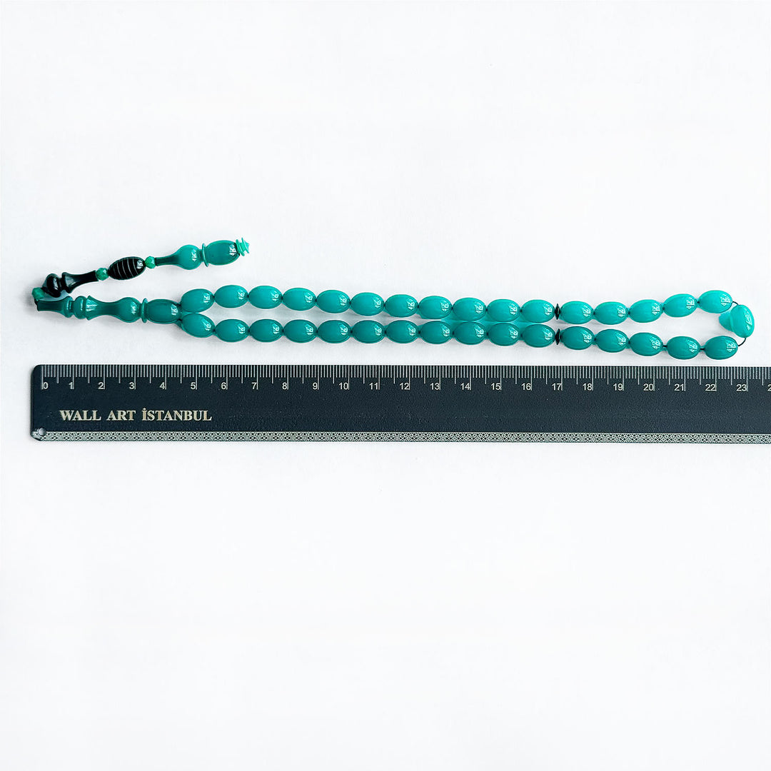 Şenalp Model Pressed Dice Amber Tasbeeh with Egg Cut Beads - WATD265