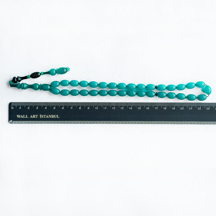 Şenalp Model Pressed Dice Amber Tasbeeh with Egg Cut Beads - WATD265