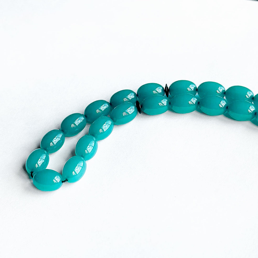 Şenalp Model Pressed Dice Amber Tasbeeh with Egg Cut Beads - WATD265