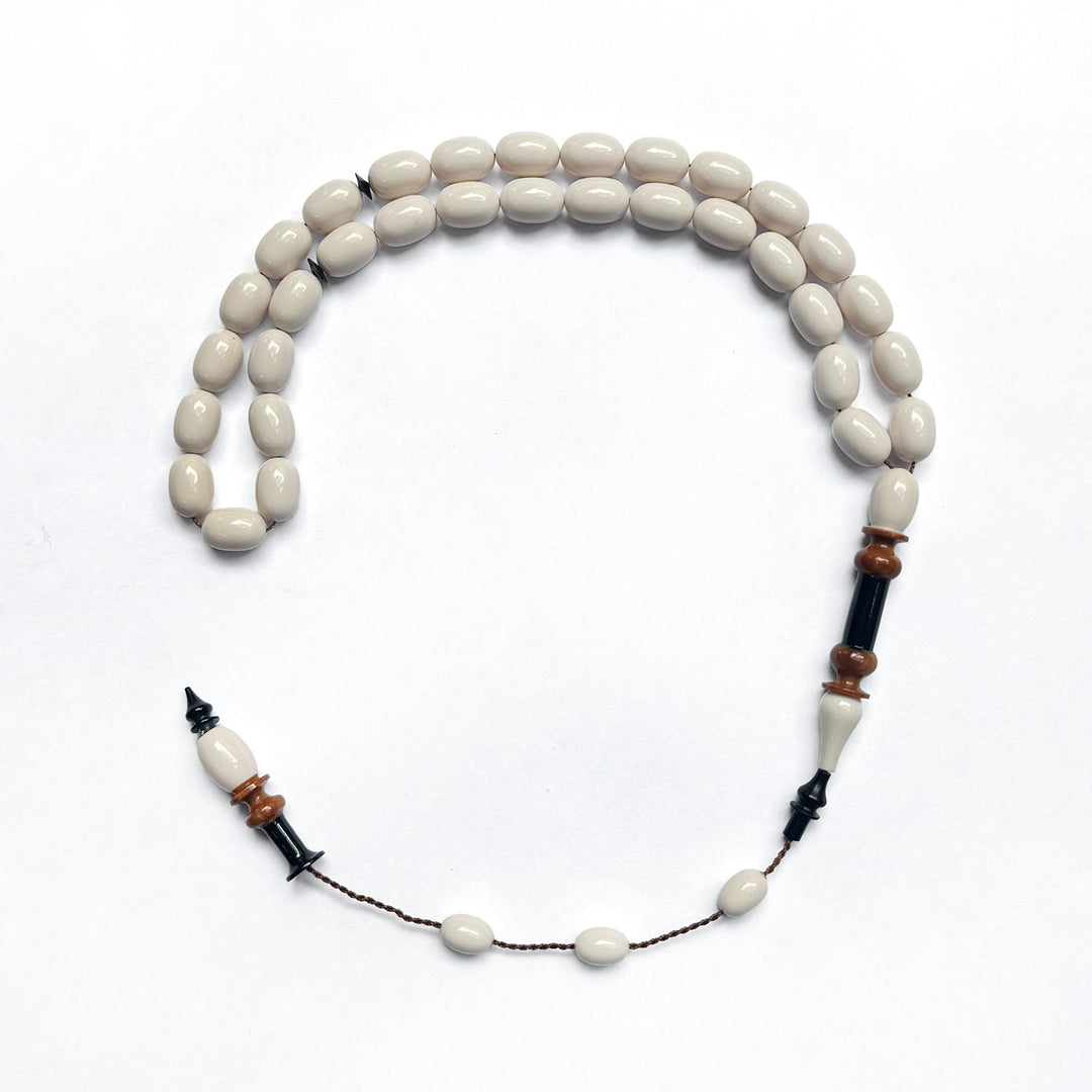 Catalin Egg Cut Tasbeeh with Embroidered Kuka Imam Bead – WATD266