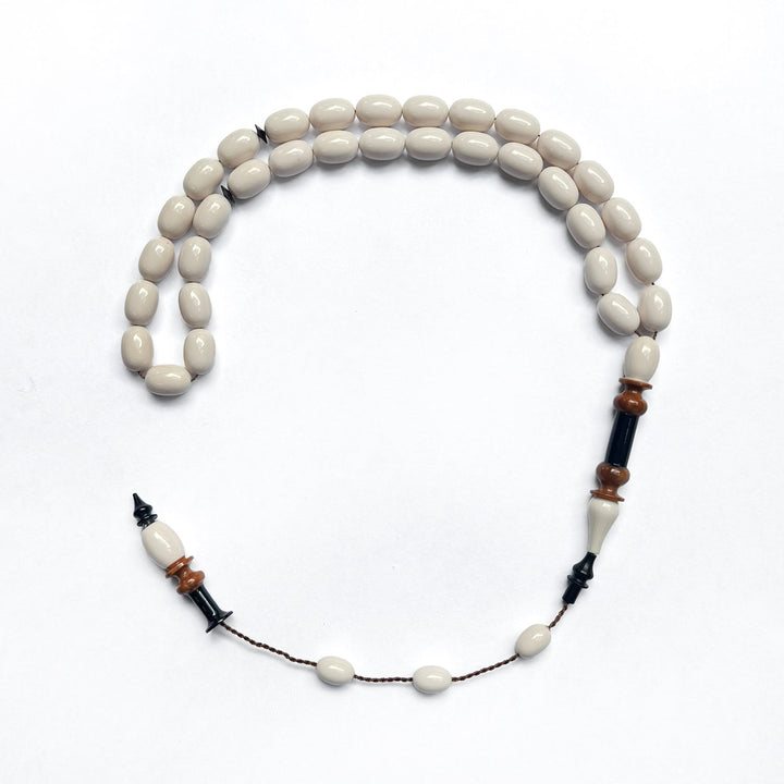 Catalin Egg Cut Tasbeeh with Embroidered Kuka Imam Bead – WATD266