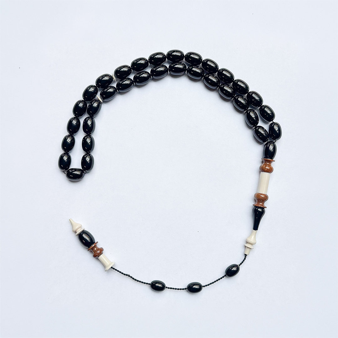 Catalin Egg Cut Tasbeeh with Embroidered Kuka Imam Bead – WATD272