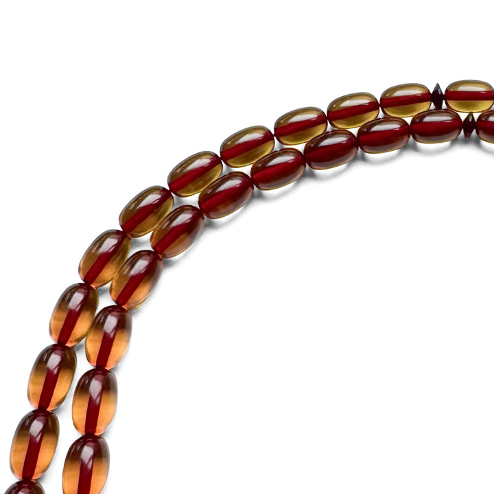 Fire Amber Egg Cut Tasbeeh with Handwoven Macramé Tassel – WATD278