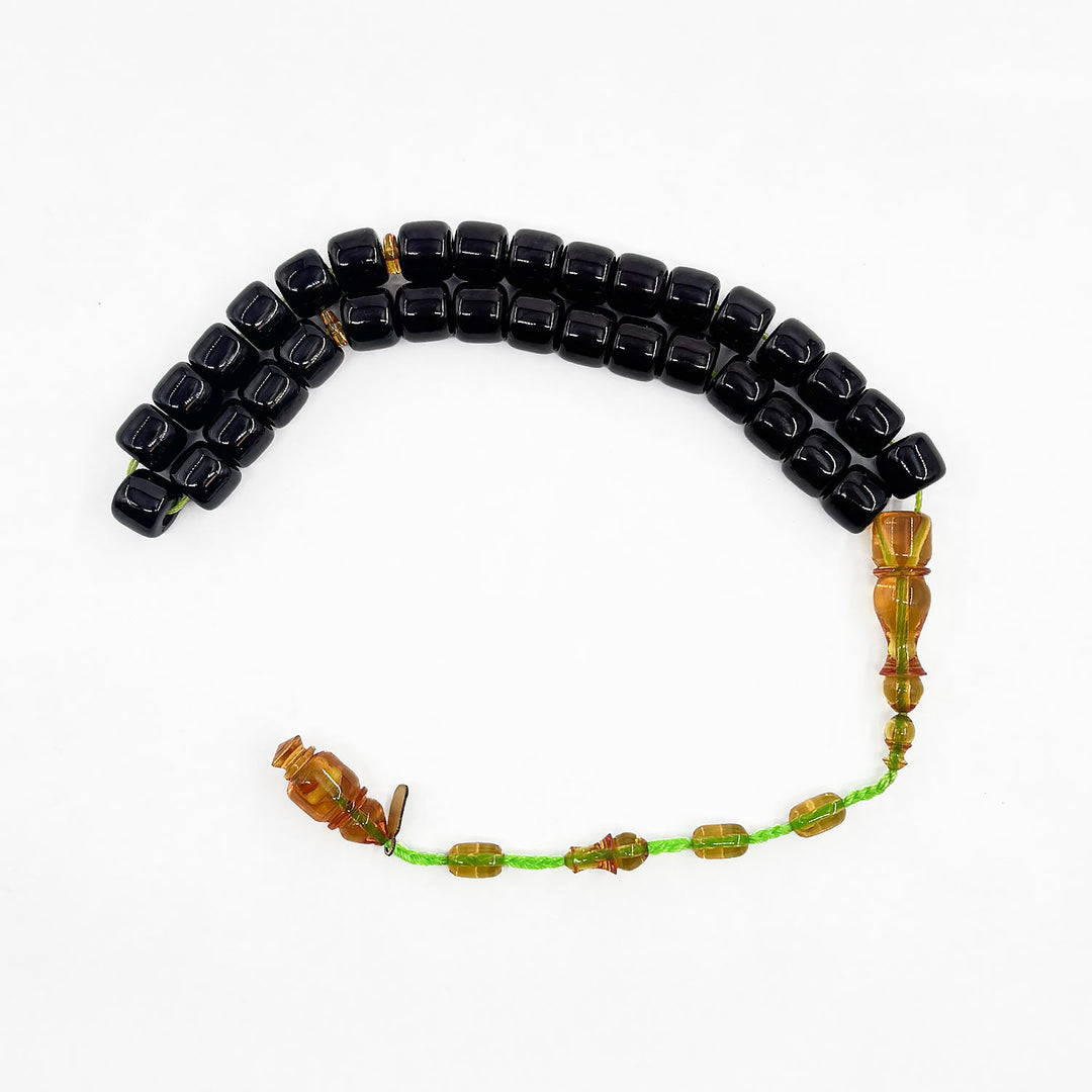 Black Grape Bead Imitation Fire Amber Tasbeeh – WATD289