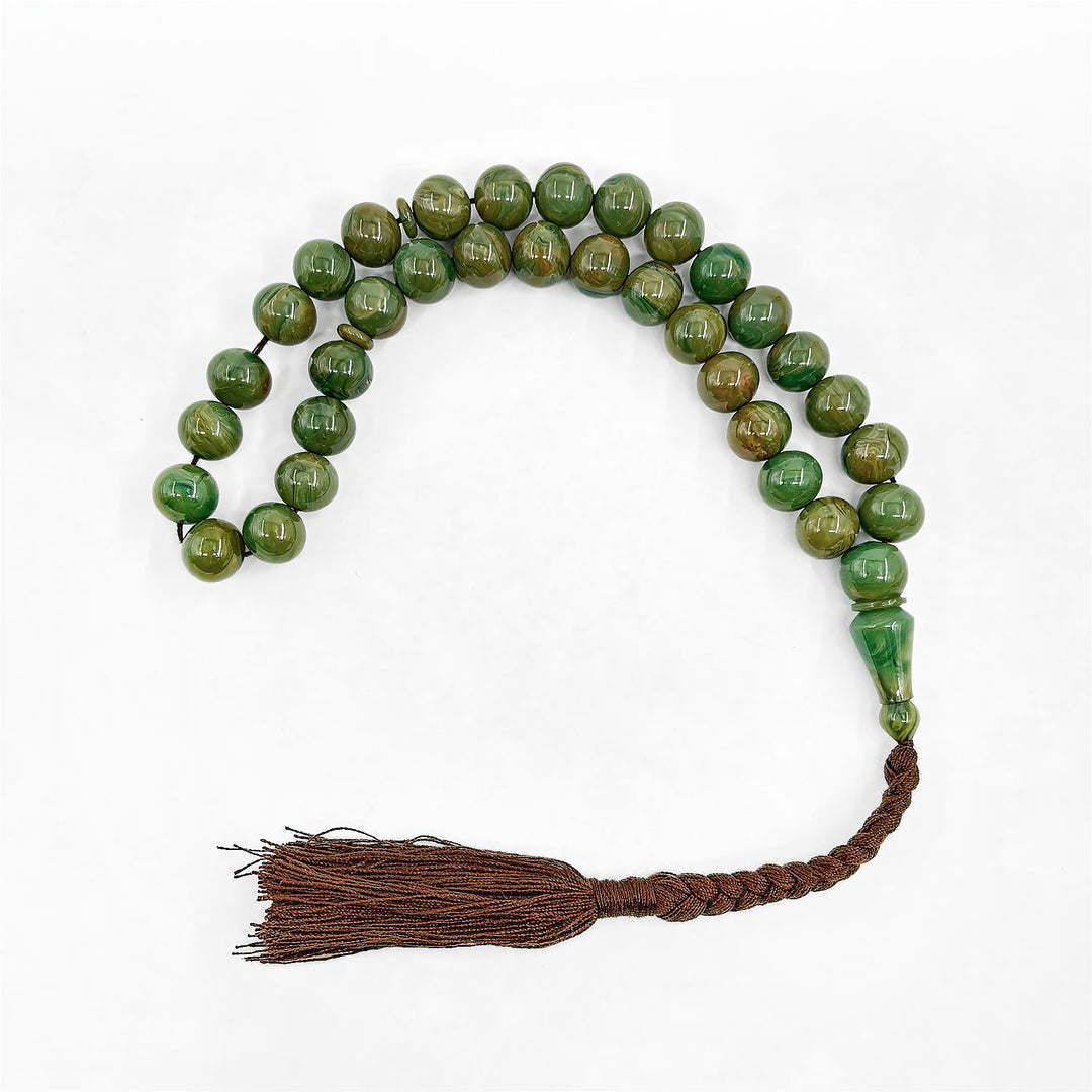 Pressed Amber Ottoman Imitation Sphere Cut Tasbeeh – WATD291