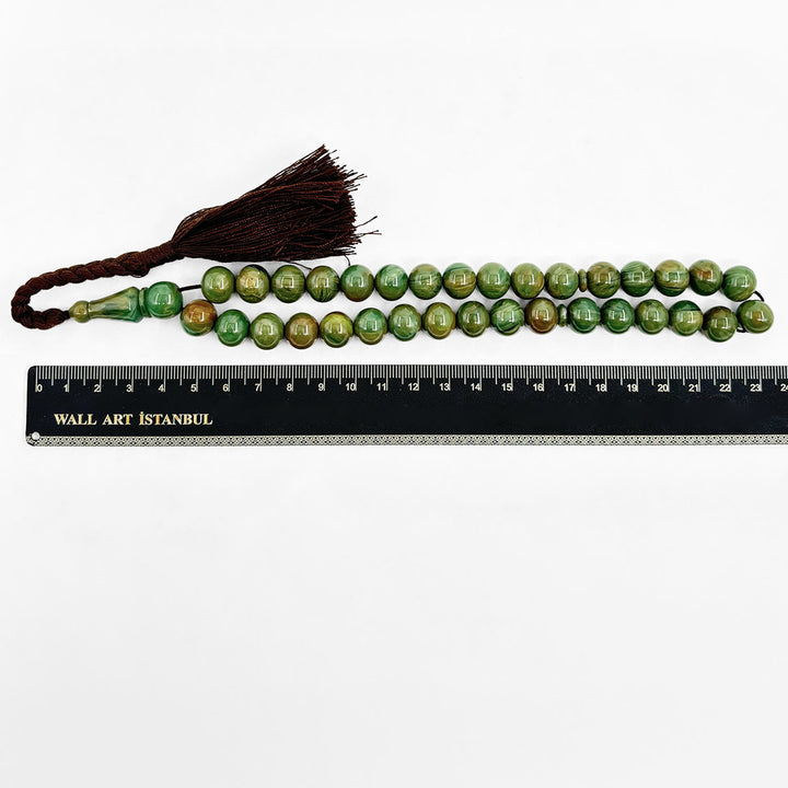 Pressed Amber Ottoman Imitation Sphere Cut Tasbeeh – WATD291