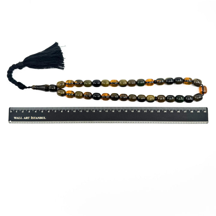 Pressed Amber Ottoman Imitation Capsule Cut Tasbeeh – WATD293