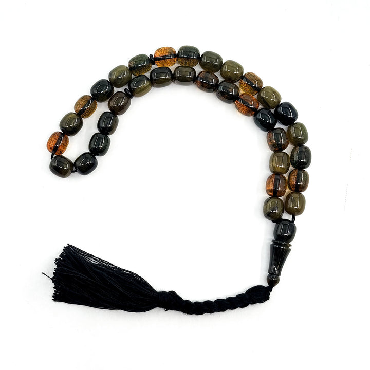 Pressed Amber Ottoman Imitation Capsule Cut Tasbeeh – WATD293