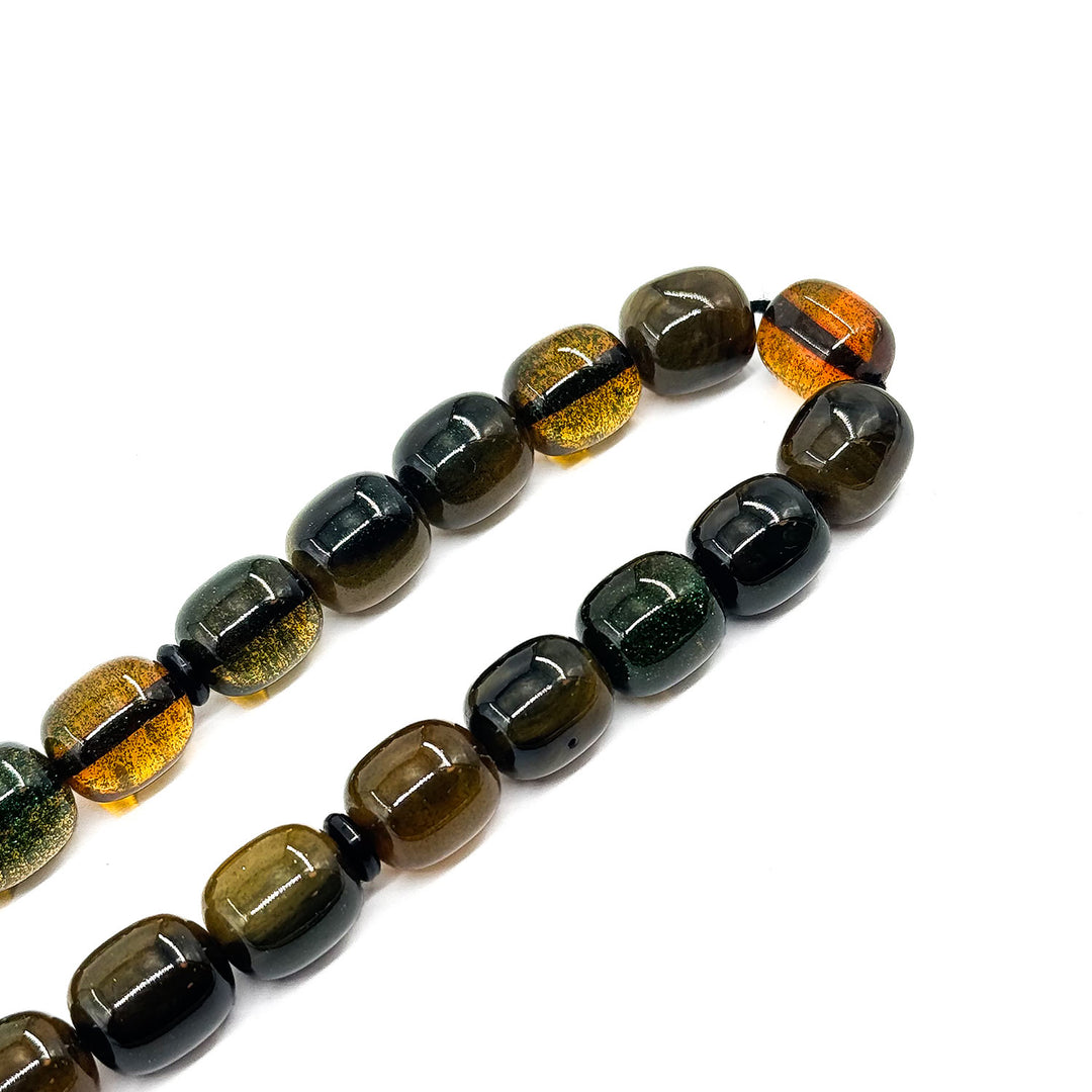 Pressed Amber Ottoman Imitation Capsule Cut Tasbeeh – WATD293