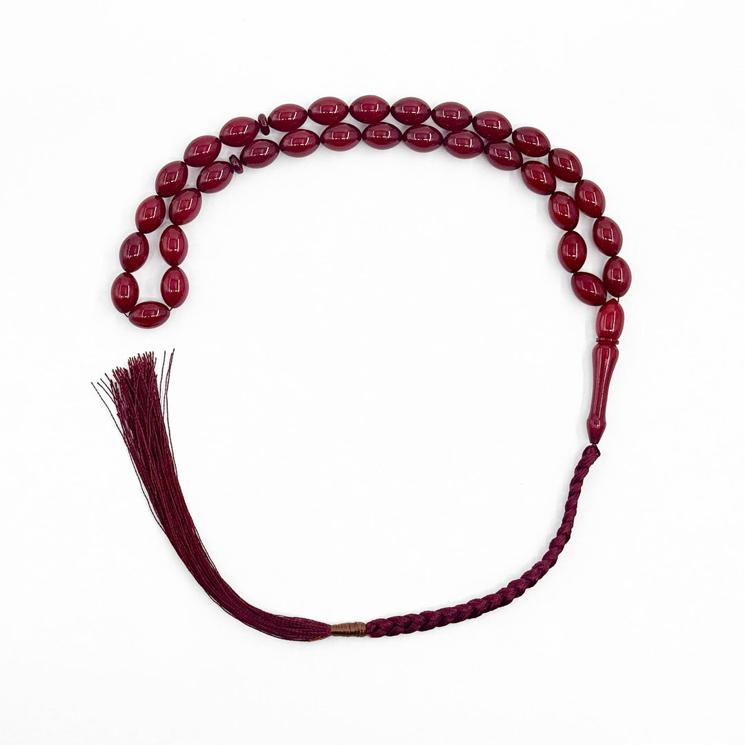 Pressed Amber Ottoman Imitation Oval Model Tasbeeh – WATD294