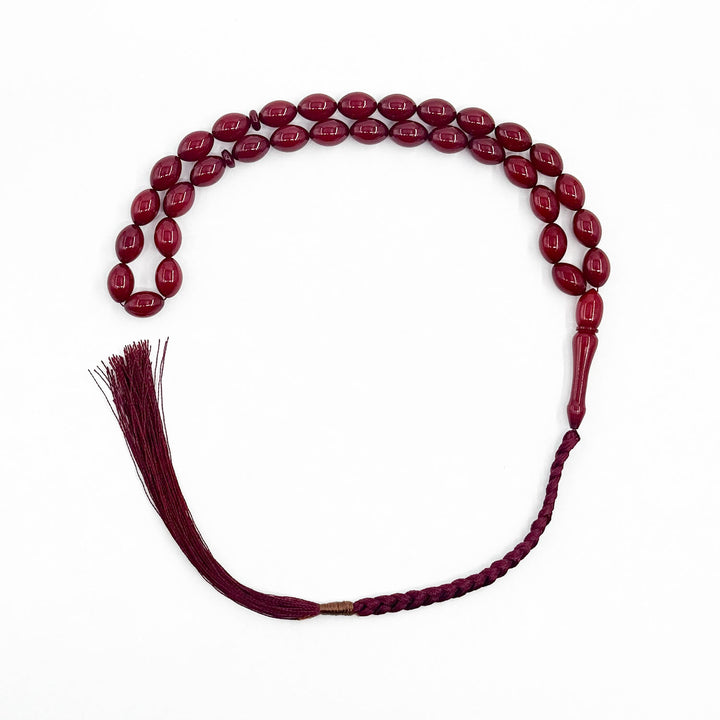 Pressed Amber Ottoman Imitation Oval Model Tasbeeh – WATD294