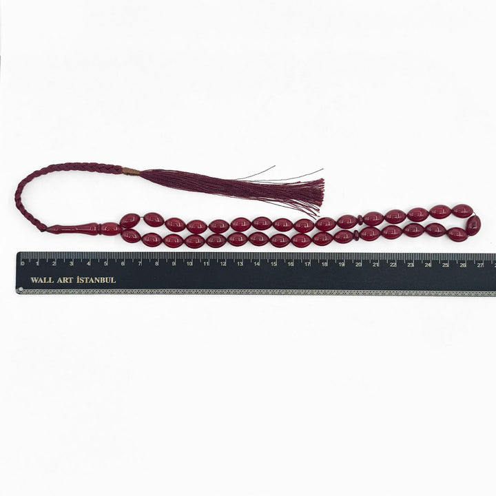 Pressed Amber Ottoman Imitation Oval Model Tasbeeh – WATD294