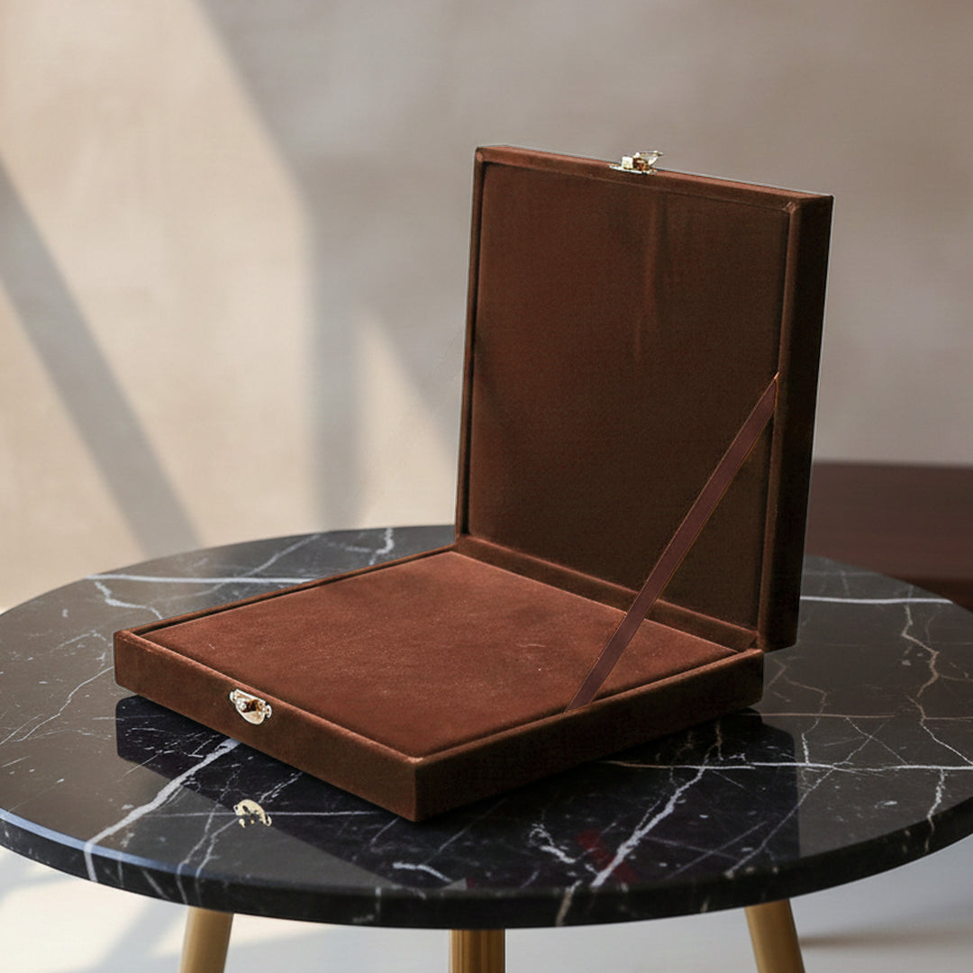 Exclusive Velvet-Covered Wooden Tasbeeh Box – WATD321