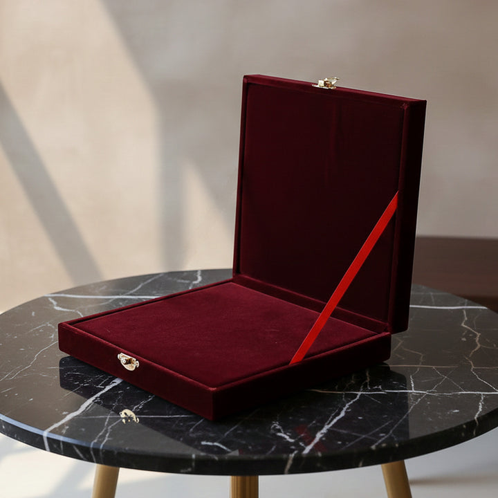 Exclusive Velvet-Covered Wooden Tasbeeh Box – WATD321