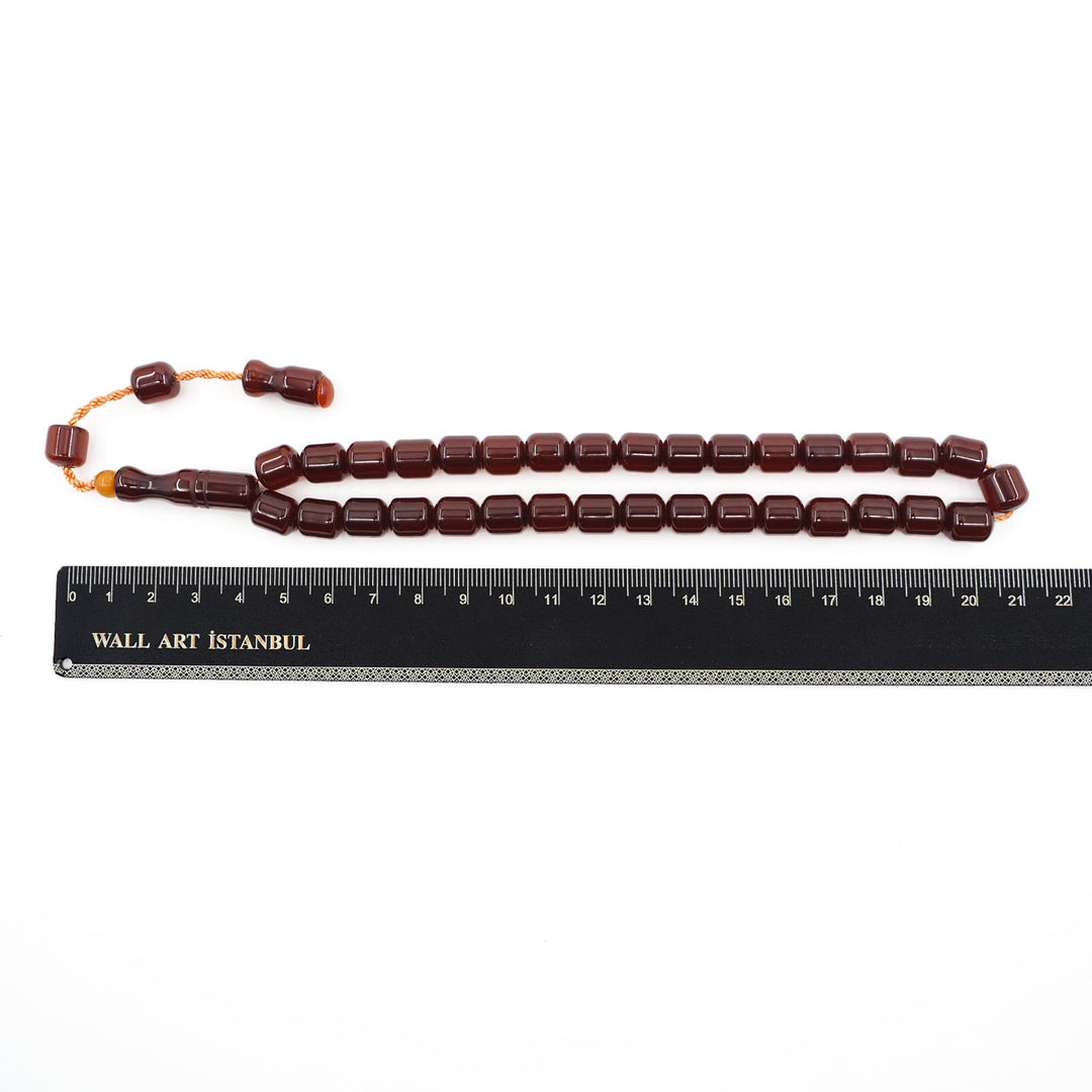 Capsule Cut Pressed Amber Tasbeeh with Plain Cord – WATD359