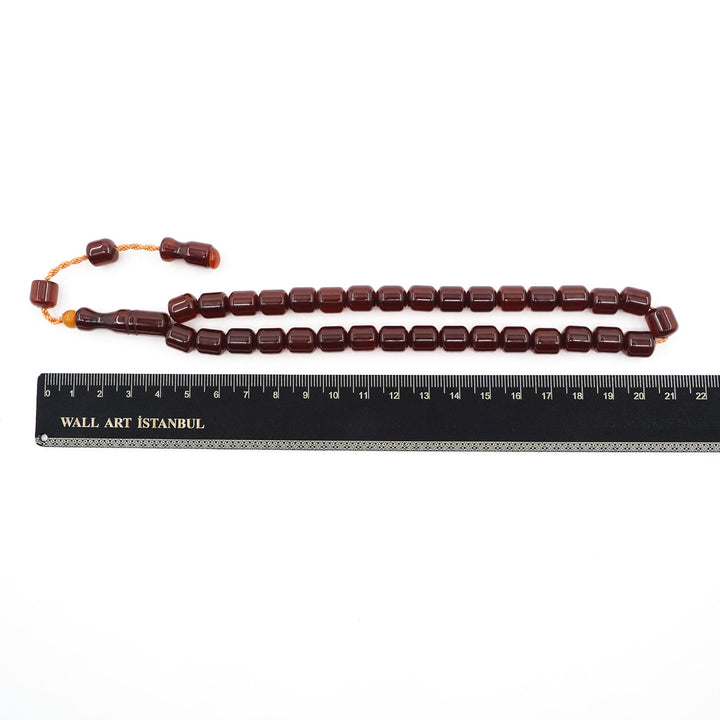 Capsule Cut Pressed Amber Tasbeeh with Plain Cord – WATD359