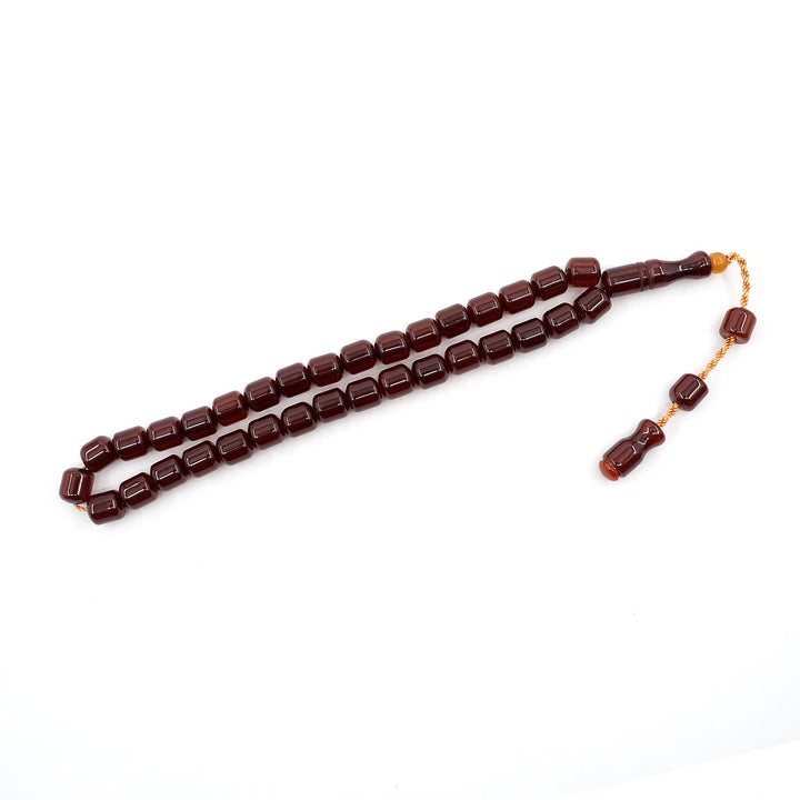 Capsule Cut Pressed Amber Tasbeeh with Plain Cord – WATD359