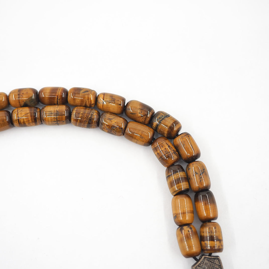 Tiger’s Eye Tasbeeh with Special Brass Tassel – WATD377