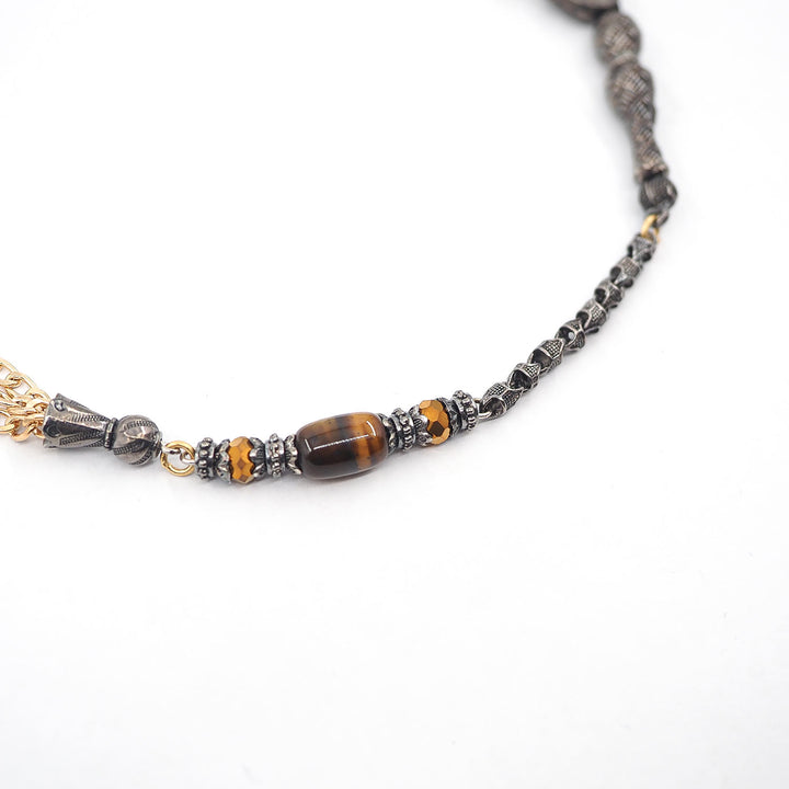 Tiger’s Eye Tasbeeh with Special Brass Tassel – WATD377