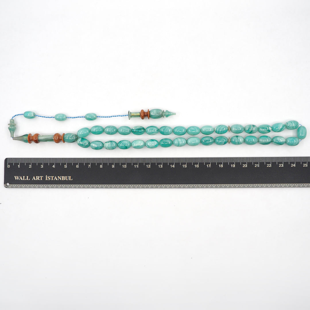 Egg Cut Catalin Tasbeeh with Kuka Wood Inlaid Imam Bead – WATD383