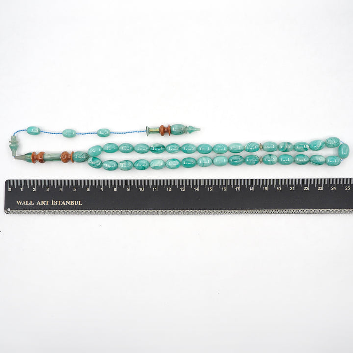 Egg Cut Catalin Tasbeeh with Kuka Wood Inlaid Imam Bead – WATD383
