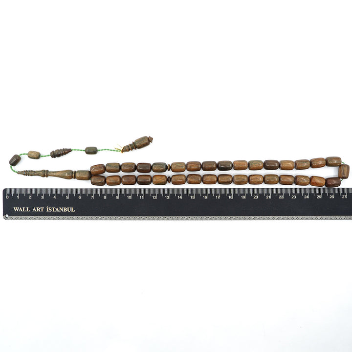 Handcrafted Capsule Cut Green Rosewood Tasbeeh – WATD395