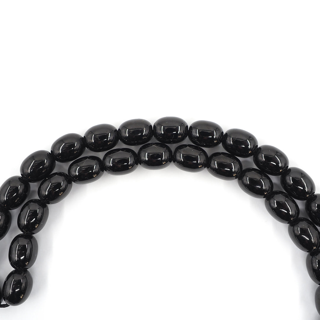 Premium Plain Oltu Stone Tasbeeh Featuring an Antique-Style Silver Kazaz Tassel – WATD401