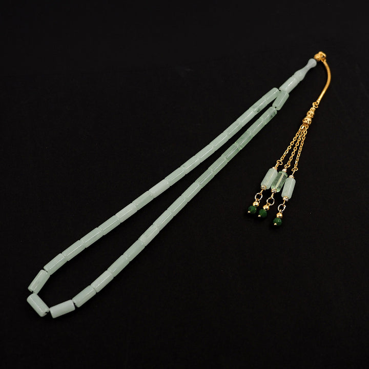 Mastercrafted Capsule Gold-Plated Cut German Bakelite Prayer Beads with Silver Tassel – WATD410