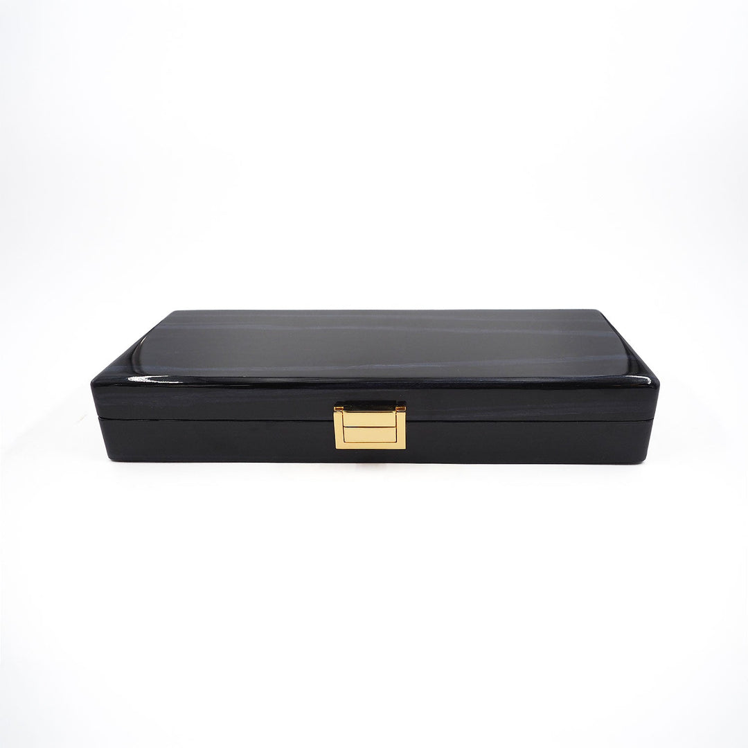 Nobility Series Anthracite Pattern Wooden Tasbeeh Box - WATD432