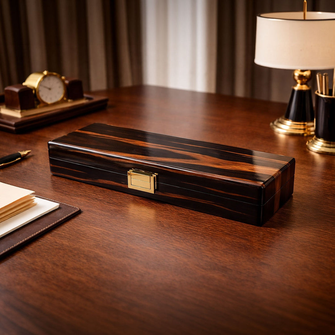 Nobility Series Walnut Pattern Wooden Tasbeeh Box - WATD433