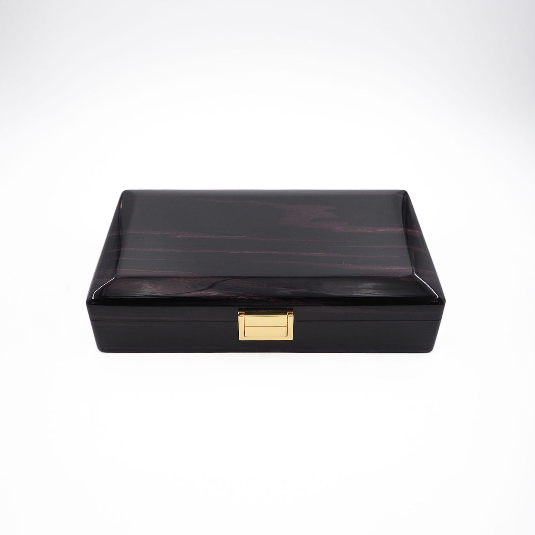 Magnificence Series Burgundy Pattern Wooden Tasbeeh &amp; Accessories Box - WATD436
