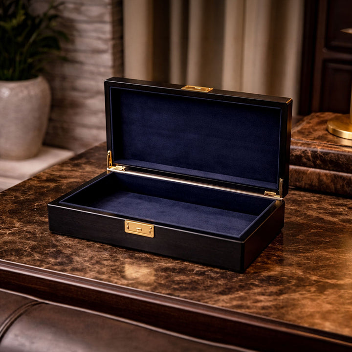 Select Series Ebony Pattern Wooden Tasbeeh Box - WATD440
