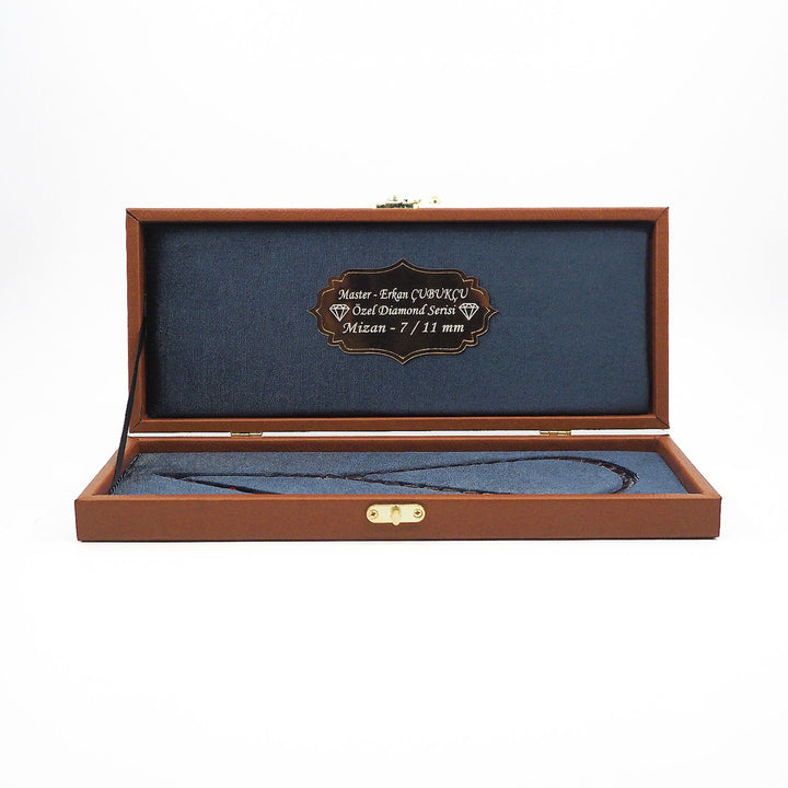 Mastercrafted Diamond-Detailed Blue Pressed Amber Tasbeeh (Special Box) – WATD449
