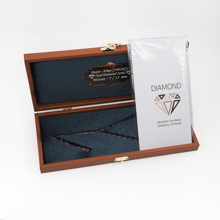 Mastercrafted Diamond-Detailed Blue Pressed Amber Tasbeeh (Special Box) – WATD449