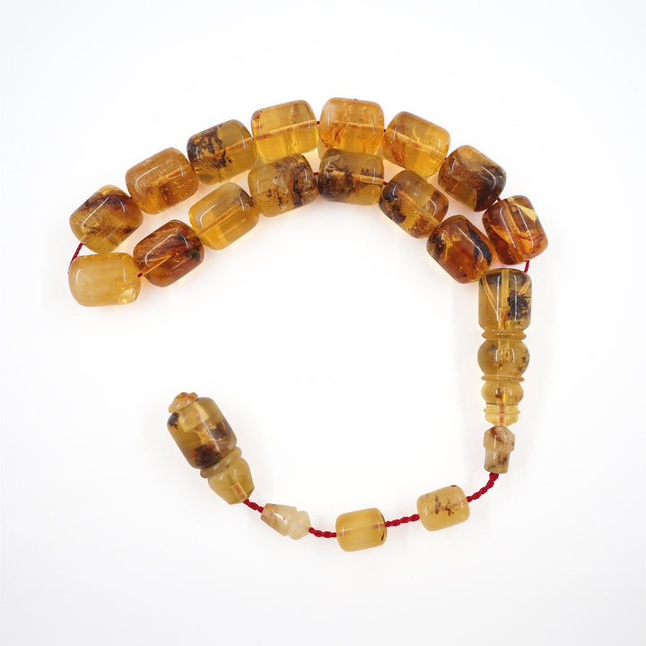 Mascot Size Capsule Cut Natural Amber Tasbeeh with Premium Gift Box – WATD525