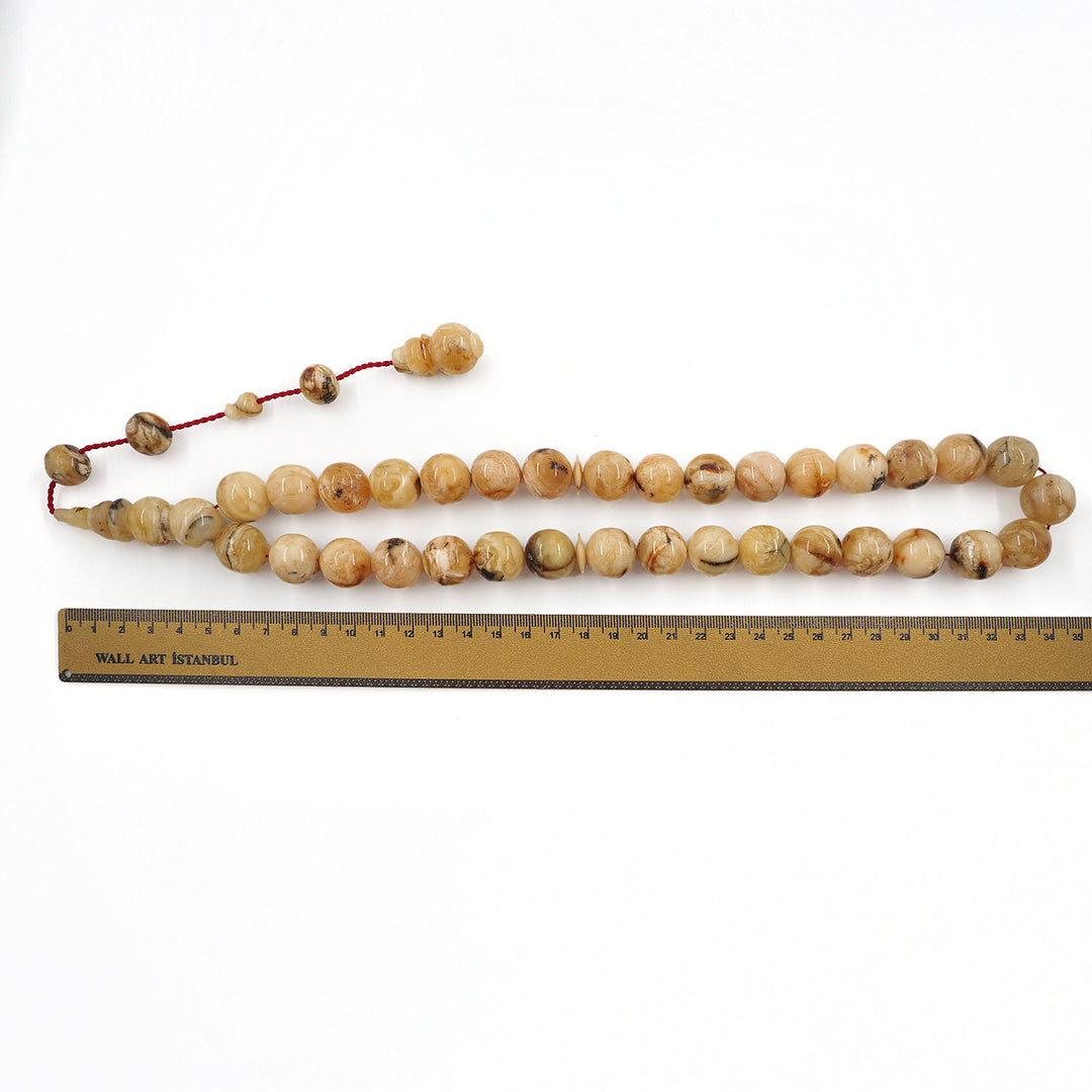 Sphere Cut Natural Amber Tasbeeh with Premium Gift Box – WATD544