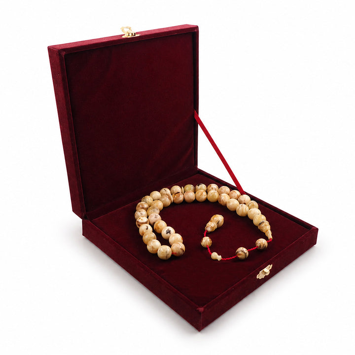 Sphere Cut Natural Amber Tasbeeh with Premium Gift Box – WATD544