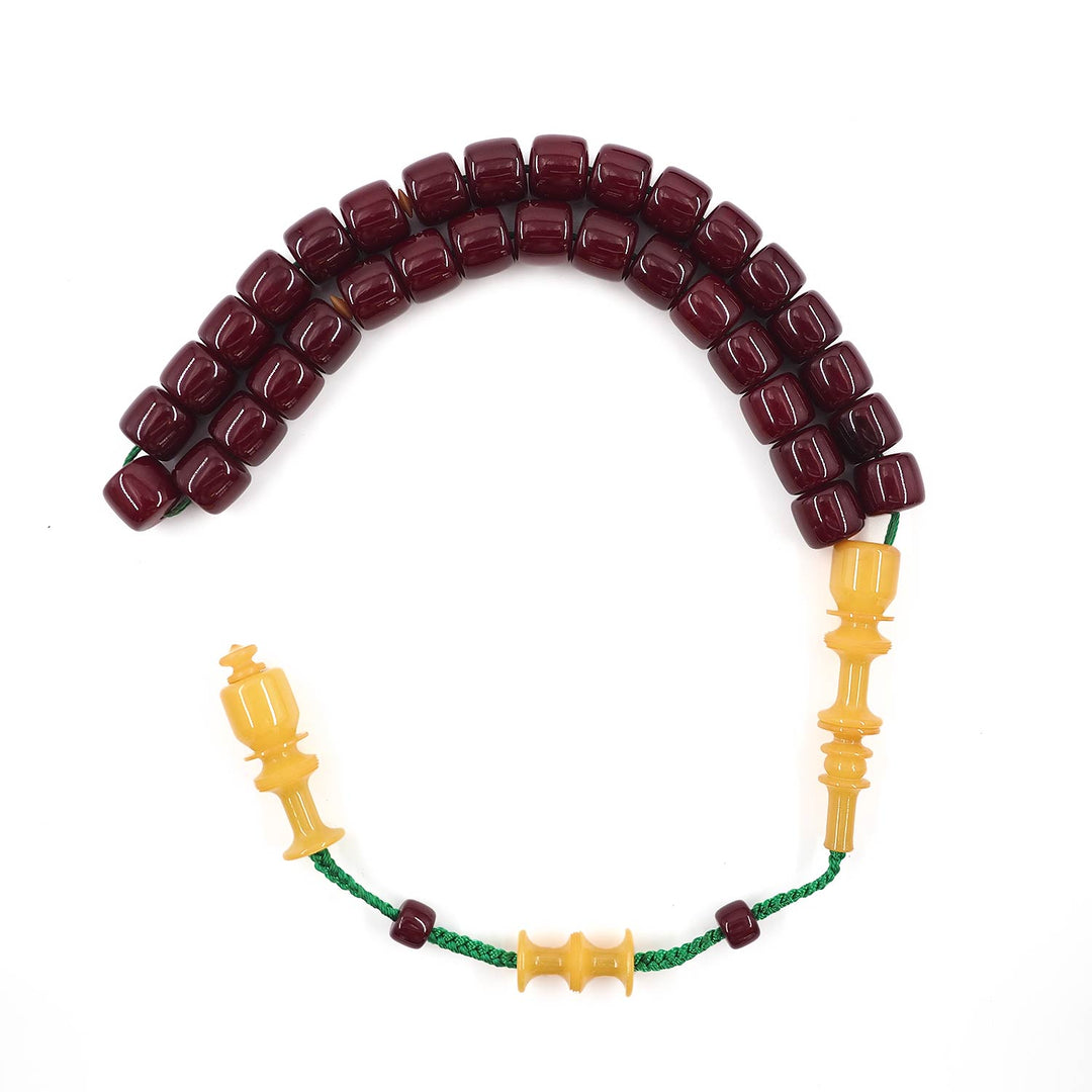 Ottoman-Style Pressed Amber Tasbeeh – WATD549